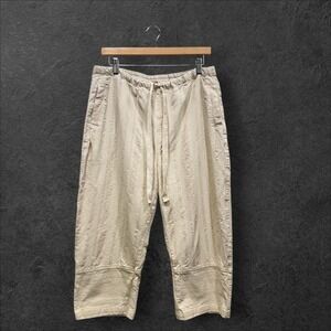 Free People Cream Textured Striped Woven Cropped Drawstring Pants Womens XS